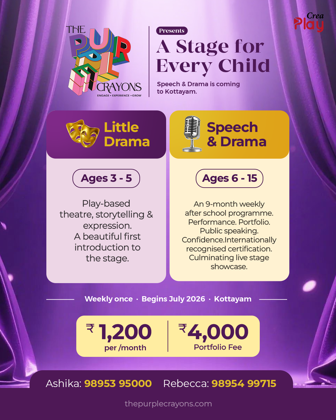 Speech and Drama - begins July